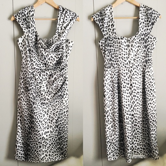 TADASHI SHOJI Animal Print Body Con Cocktail Dress - Picture 2 of 4